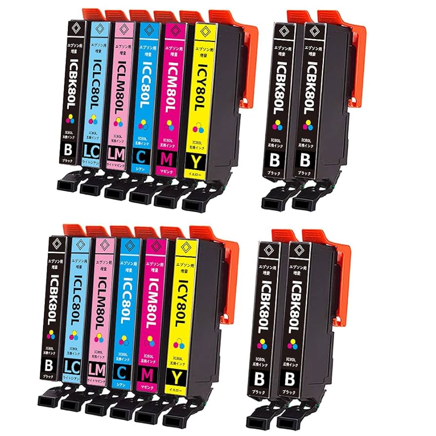 Amazon.co.jp: エプソン用 IC80 IC80L IC6CL80L 互換インク